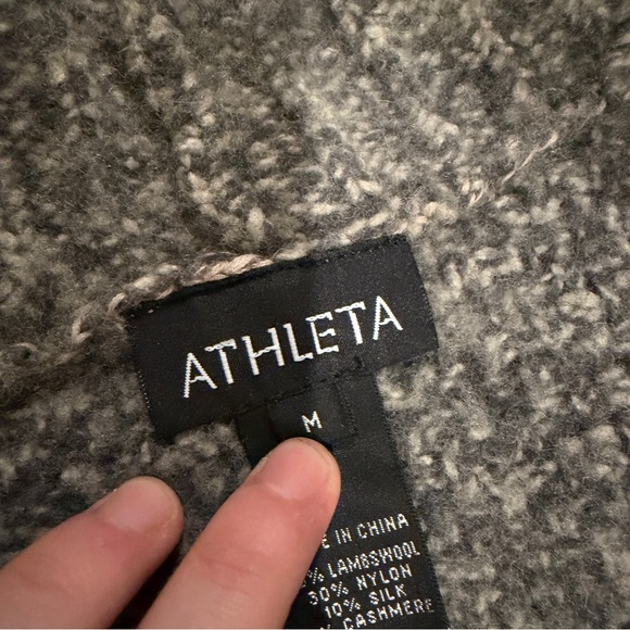 Athleta Marled Gray Sleeveless Sweater Vest Lambswool Silk & Cashmere Size M - Picture 6 of 8